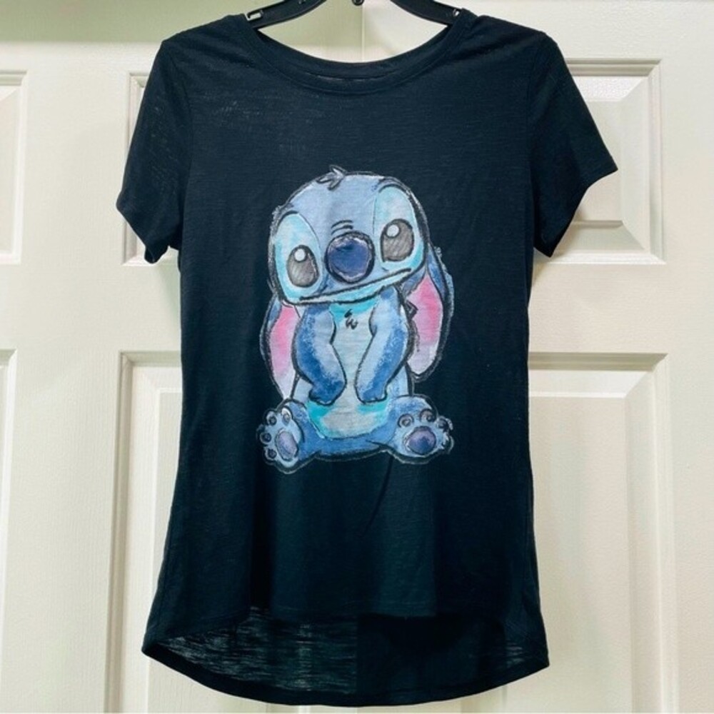 Disney Stitch Super Soft Black Graphic Tee Size XS